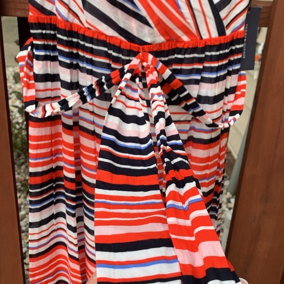 NWT Tommy Hilfiger Sleeveless Belted Horizontal Stripe Midi Dress Size 10 - Picture 5 of 12